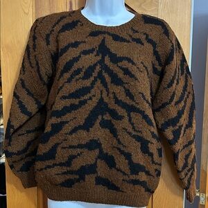 Vintage Perry Ellis leopard print wool sweater